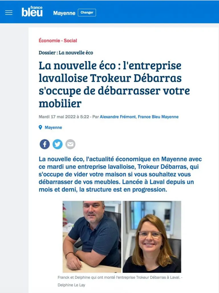 RADIO FRANCE BLEU à propos de TROKEUR DÉBARRAS